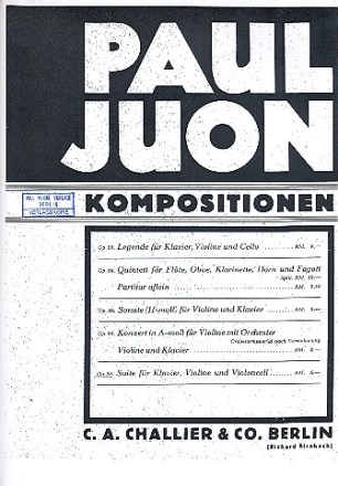 Suite op.89 f�r Klavier, Violine und Violoncello Stimmen