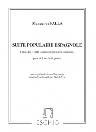 Suite populaire espagnole pour violoncelle et guitare partition et partie de violoncelle