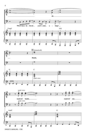 Sweet Caroline for male choir (TTB) and piano score