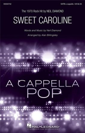Sweet Caroline for mixed choir a cappella choral score