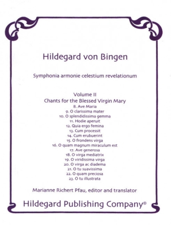 Symphonia armoniae caelestium revelationum vol.2 Chants for the blessed Virgin Mary