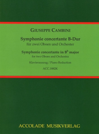 Symphonie concertante B-Dur f�r 2 Oboen und Orchester Klavierauszug