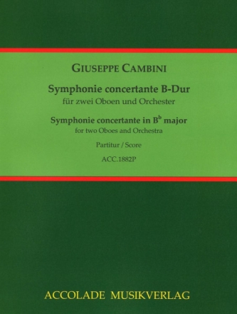 Symphonie concertante B-Dur f�r 2 Oboen und Orchester Partitur