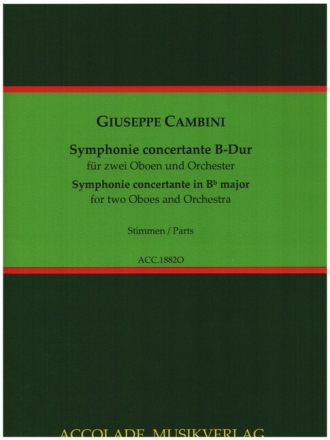 Symphonie concertante B-Dur f�r 2 Oboen und Orchester Stimmen
