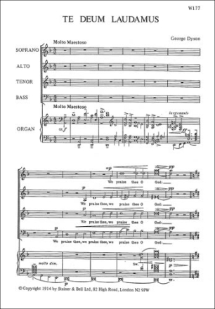 Te deum laudamus for mixed chorus and organ score