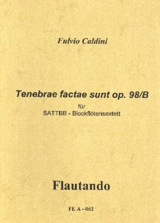 Tenebrae factae sunt op.98b f�r 6 Blockfl�ten (SATTBB) Partitur und Stimmen