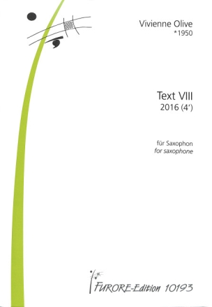 Text VIII f�r Saxophon