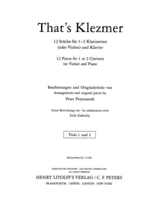 That's Klezmer f�r 1-2 Klarinetten (Violinen) und Klavier, Begleitung ad lib Viola 1/2