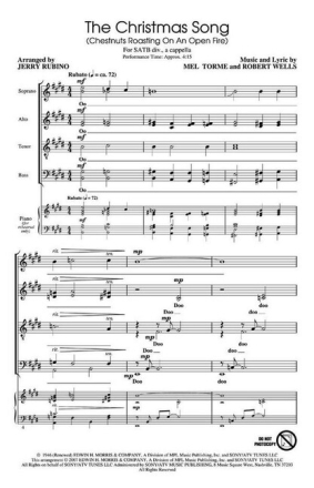 The Christmas Song for mixed choir and piano choral score