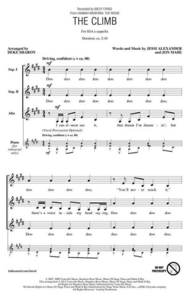 The Climb for female choir (SSA) a cappella choral score