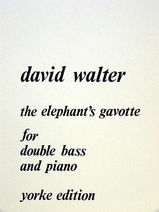 The Elephant's Gavotte for double bass and piano