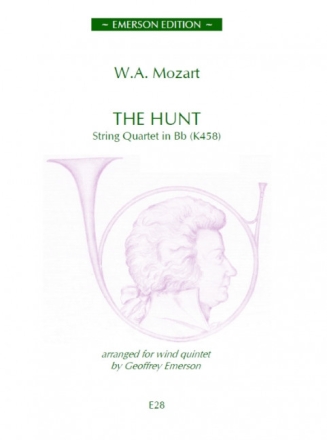 The Hunt KV458 for flute, oboe, clarinet, bassoon and horn parts