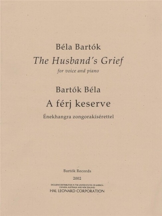 The Husband's Grief (A f�rj keserve) for voice and piano (ung/en)