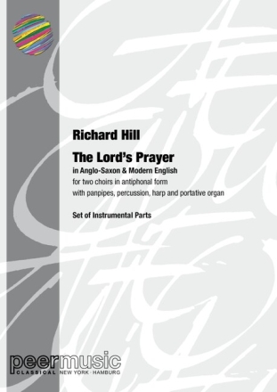 The Lord's Prayer (in Anglo-Saxon & Modern English) for 2 choirs in antiphonal form with panpipes, perc., harp and portative organ instrumental parts