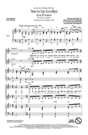 Time to Say Goodbye (Con Te Partiro) for female choir (SSAA) and piano choral score (en/it)