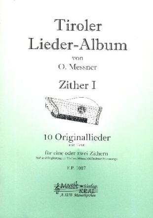 Tiroler Liederalbum f�r 1-2 Zithern Zither 1