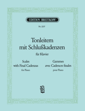 Tonleitern mit Schlusskadenz f�r Klavier