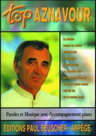 Top Aznavour: paroles et musique avec piano