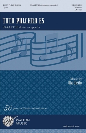 Tota pulchra es for mixed chorus a cappella choral score