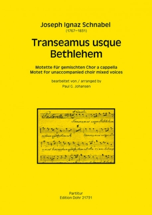 Transeamus usque Bethlehem f�r gem Chor a cappella Partitur