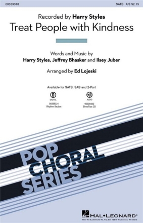 Treat People With Kindness for mixed choir and piano choral score