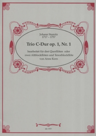 Trio C-Dur op.1,1 f�r 3 Fl�ten (Blockfl�ten AAT) Spielpartitur