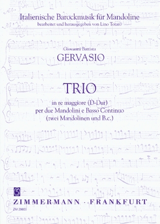 Trio D-Dur f�r 2 Mandolinen und Bc Stimmen
