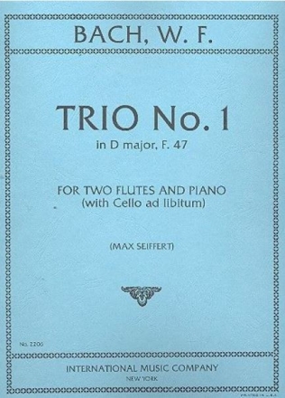 Trio d major no.1 for 2 flutes and piano (cello ad lib.)