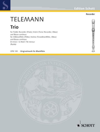 Trio d-Moll f�r Alt-Blockfl�te (Fl�te), Violine (Tenor-Blockfl�te, Oboe) und Basso