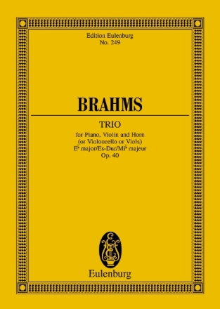 Trio Es-Dur op.40 f�r Klavier, Violine und Horn (Violoncello, Viola) Studienpartitur