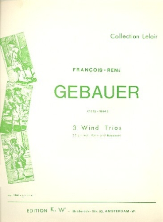 Trio F-Dur Nr.1 f�r Klarinette, Horn und Fagott Stimmen