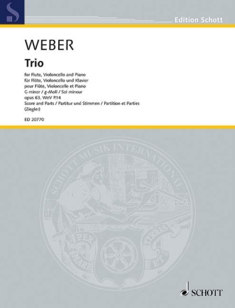 Trio g-Moll op. 63 WeV P.14 f�r Fl�te, Violoncello und Klavier Partitur und Stimmen