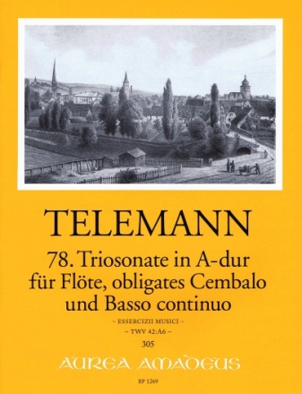 Triosonate A-Dur Nr.78 f�r Fl�te, Cembalo und Bc Partitur und Stimmen