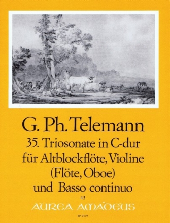 Triosonate C-Dur Nr.35 f�r Altblockfl�te, Violine (Fl�te, Oboe) und Bc Partitur und Stimmen (Bc ausgesetzt)