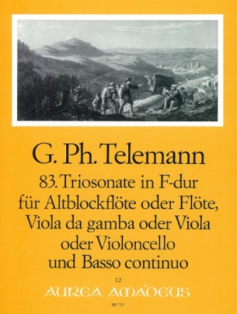 Triosonate F-Dur nr.83 f�r Altblockfl�te (FL), Viola da gamba (VA, VC) und Bc Partitur und Stimmen