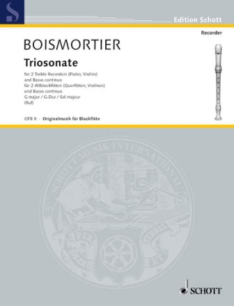 Triosonate G-Dur f�r 2 Alt-Blockfl�ten (Fl�ten, Violinen) und Cembalo (Klavier), Violon