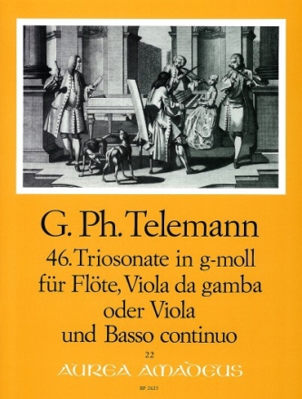 Triosonate g-Moll Nr.46 f�r Fl�te, Viola da gamba (Viola) und Bc Partitur und Stimmen (Bc ausgesetzt)