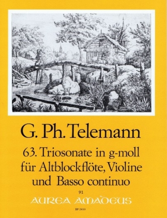 Triosonate g-Moll Nr.63 f�r Altblockfl�te, Violine und Bc Partitur und Stimmen