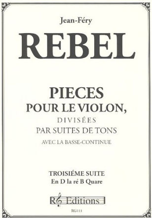 Troisieme suite en D pour le violon avec la basse continue, parties