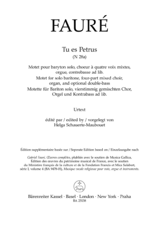 Tu es Petrus N 28a f�r Bariton solo, sechsstimmig gemischten Chor, Orgel und Kontrabass a Chorpartitur (la)