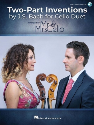 Two-Part Inventions by J.S. Bach for Cello Duet (+Online Audio) for 2 cellos score and parts