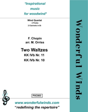 Two Waltzes for 2 flutes and 2 clarinets score and parts