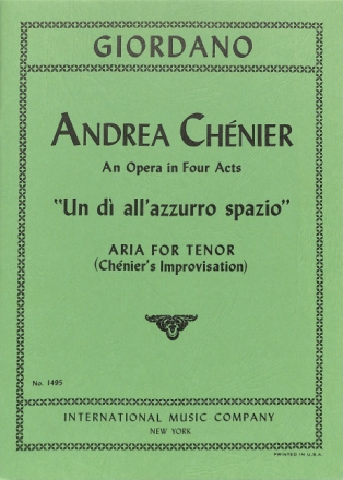Umberto Giordano, Un d� all'azzurro spazio Tenor Voice and Piano Klavierauszug