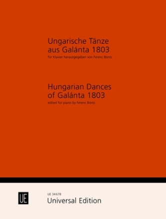 Ungarische T�nze aus Gal�nta 1803: f�r Klavier