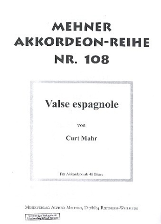 Valse espagnole f�r Akkordeon
