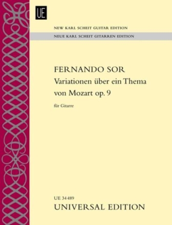 Variationen �ber ein Thema von Mozart op.9 f�r Gitarre Neuausgabe 2012