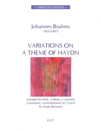 Variations on a Theme of Haydn for flute, 2 oboes, 2 clarinets, 2 bassoons and 2 horns score and parts