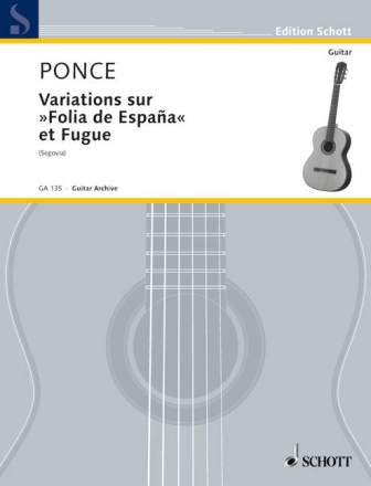 Variations sur folia d'espagna et fugue f�r Gitarre