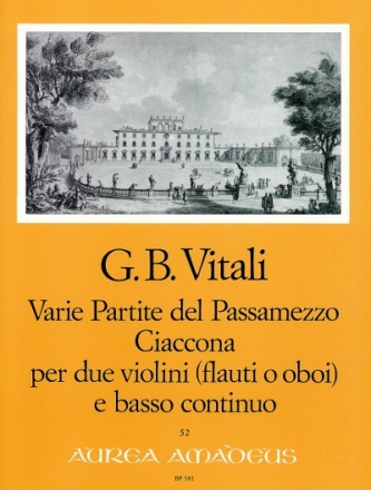 Varie partite del passamezzo op.7,1 ciaccona op.7,3 per 2 violini (fl, ob) e bc,  parti