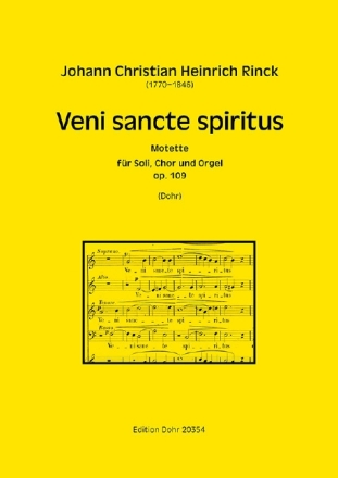 Veni sancte spiritus op.109 f�r Soli, gem Chor und Orgel Chorpartitur